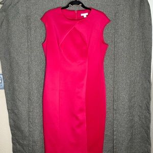 Bold, bright fuchsia dress